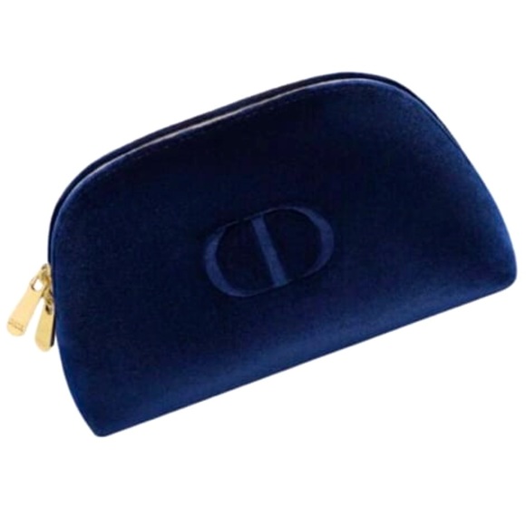 Dior Handbags - Dior Beauty Makeup Small Pouch Navy Blue Velvet Holiday 2022 Gift